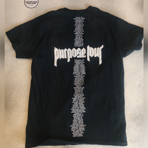 JUSTIN Bieber Purpose tour tee black Small Gildan tag - Picture 3 of 3